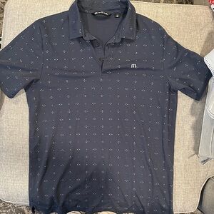 Travis Mathew Navy Patterned Polo Shirt